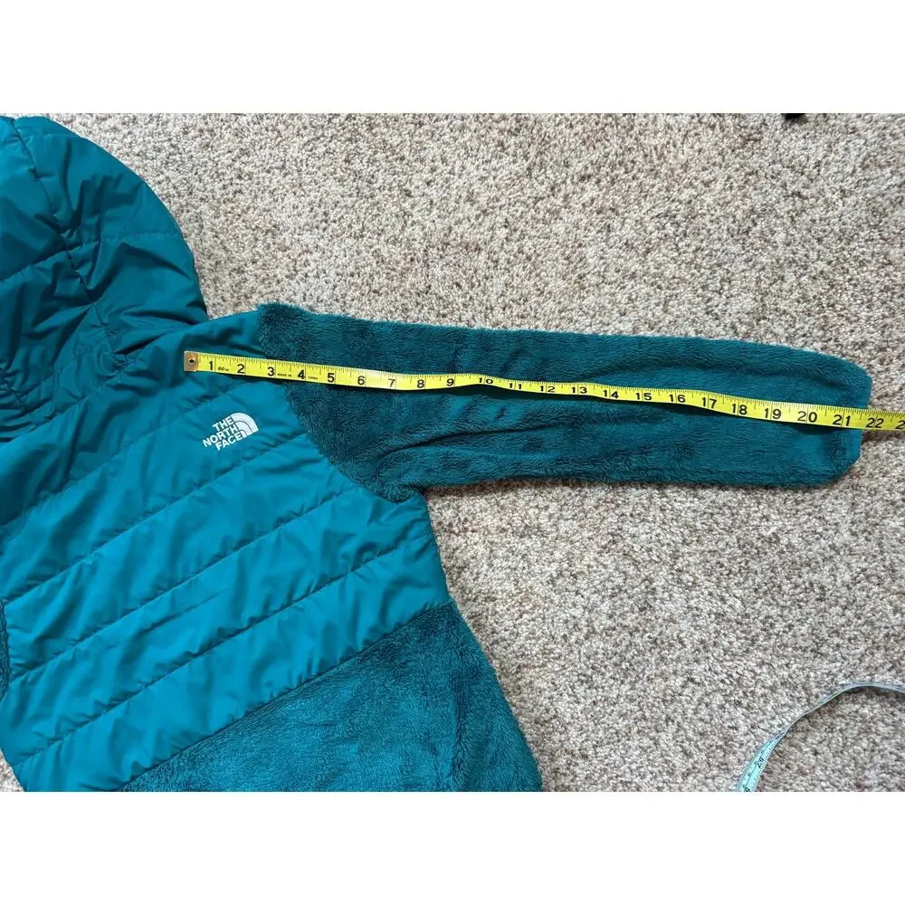 The North Face Girl's Mashup Hybrid Fleece Puffer Hooded Jacket Teal Size M/10